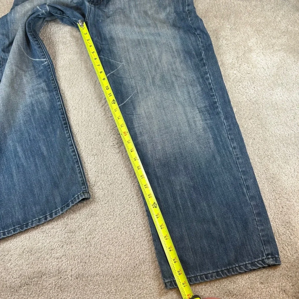 Hood Rich Jeans Men 38 Blue Denim Baggy Benjamin Franklin Embroidered Y2K Style